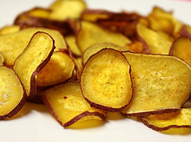 Ruffles style sweet potato chips