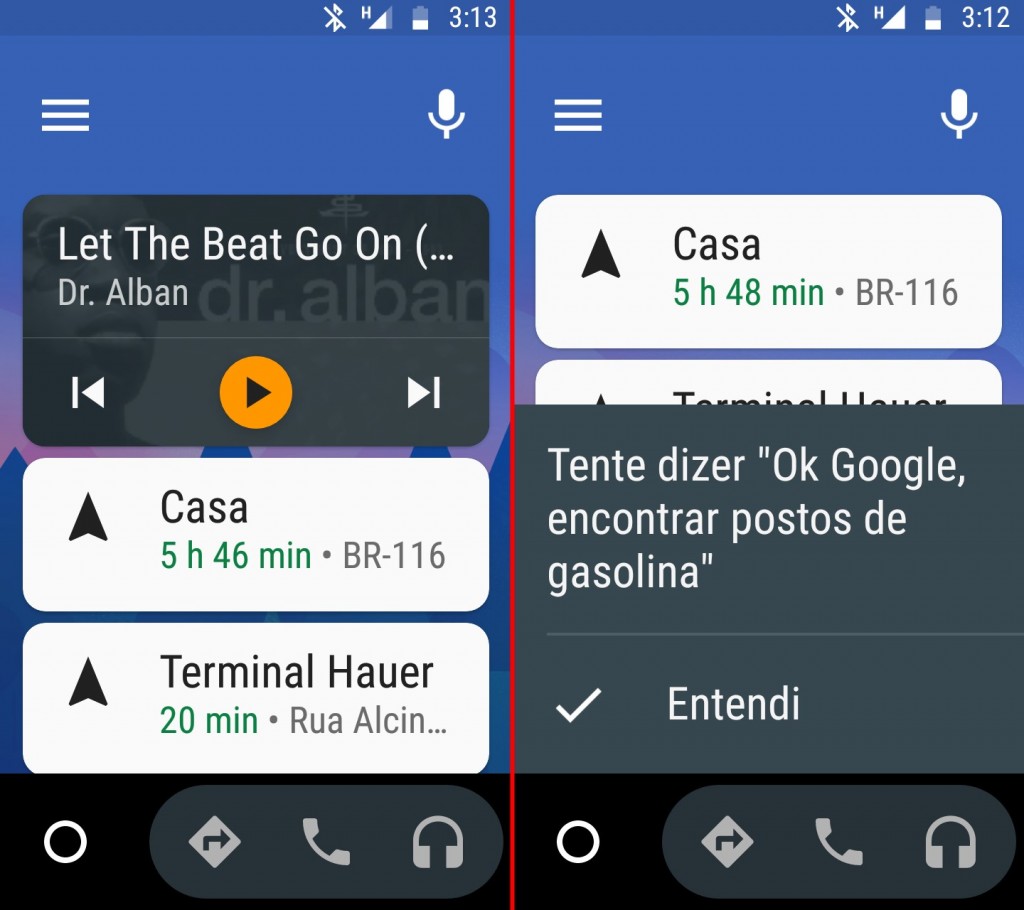 android auto tela inicial