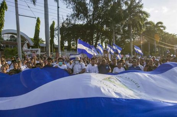Protesto em Manágua contra reforma da Previdência