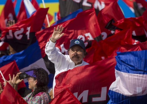O presidente da Nicarágua, Daniel Ortega, participa da celebração dos 39 anos da Revolução Sandinista
