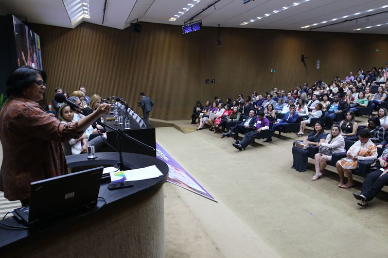 A ministra da Mulher, Família e Direitos Humanos, Damares Alves, participa do seminário Cruzada da Adoção - Adoção 9 meses: Família para todos, na Câmara dos Deputados. 