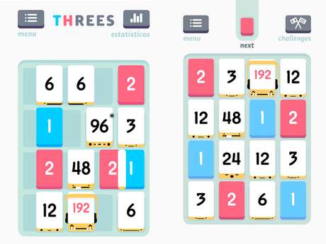 Em Threes, é preciso combinar peças de número iguais antes que elas lotem o tabuleiro
