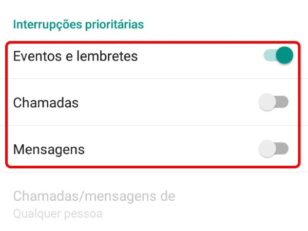 É possível escolher o que é considerado prioridade