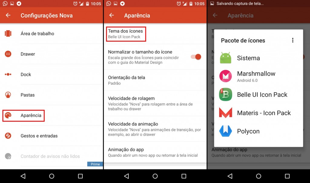 Personalizar seu Smartphone: A troca do tema é feita dentro das configurações do Nova Launcher, em Aparência.