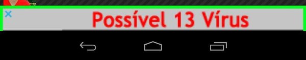 Malware no Android: Um típico anúncio criado para assustar o usuário e incentivá-lo a instalar malware.