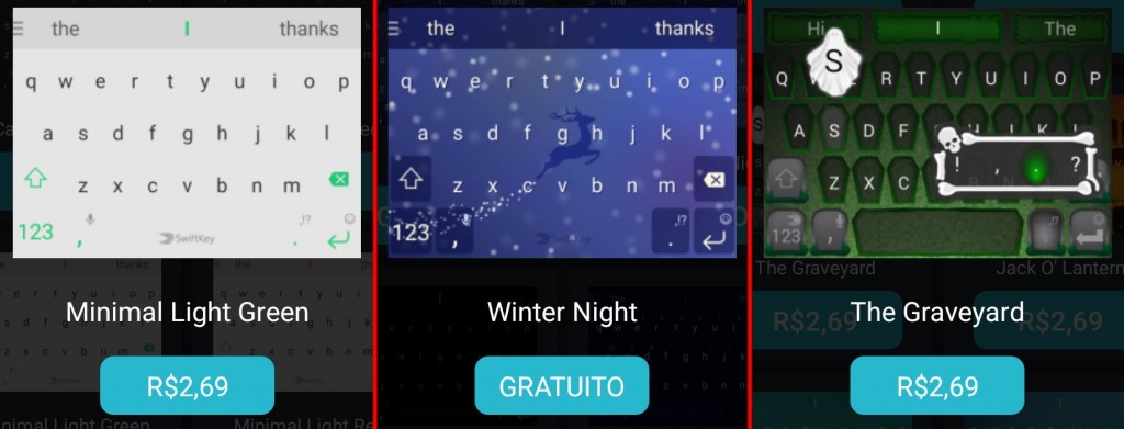 Teclado para Android: Há temas para todos os gostos, dos mais discretos aos extravagantes.