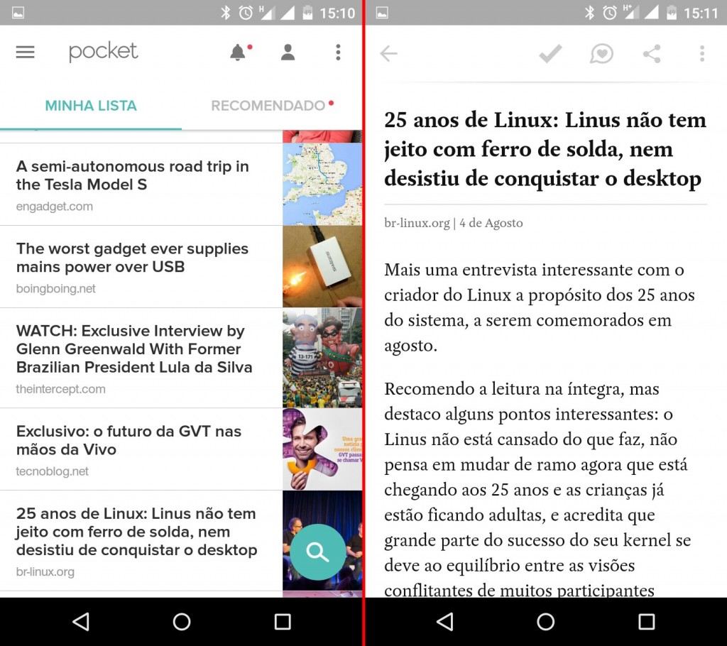 apps para quem gosta de ler: pocket