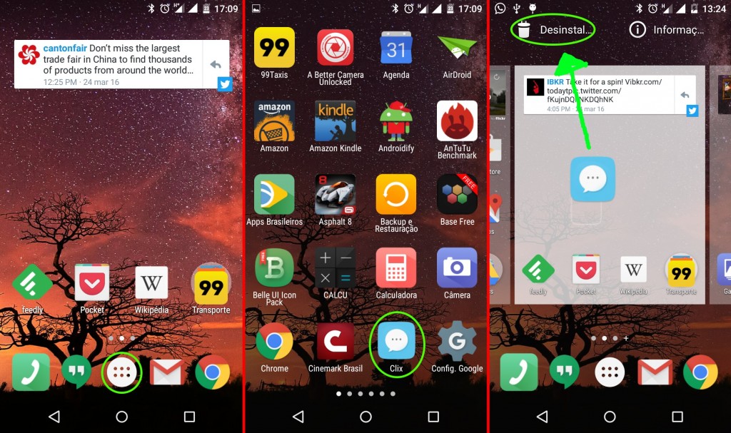 Desinstalar Apps: Desinstalando um app