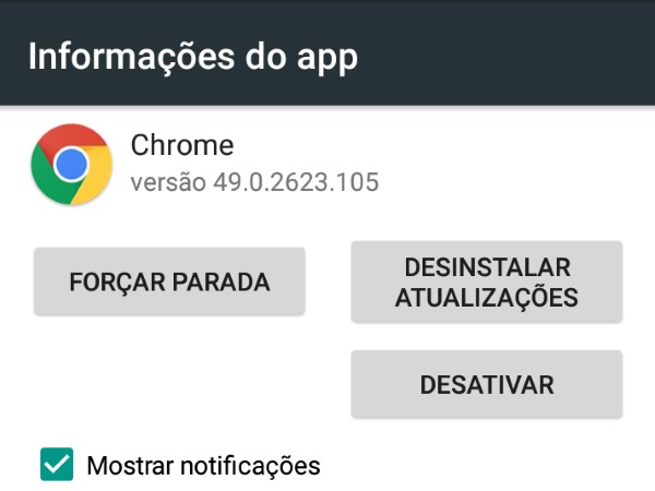 Desinstalar Apps: desativando o app