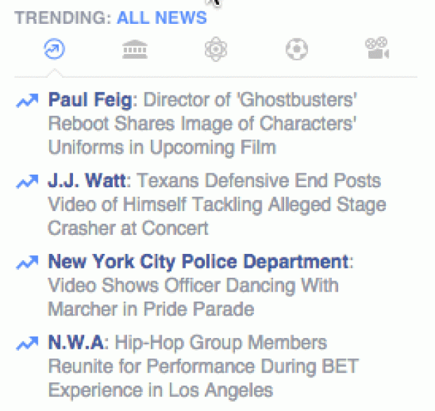 Trending topics do Facebook. Gif do Huffington Post