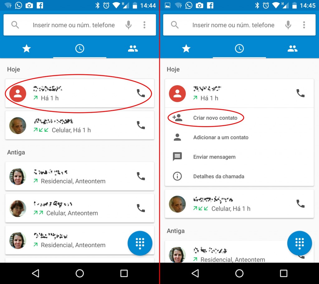 android bloquar chamadas adicionar contato