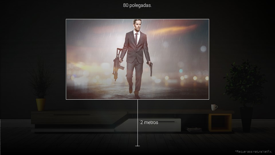 5 dicas do Quantum V: a distância entre o aparelho e a tela incluencia o tamanho da projeção