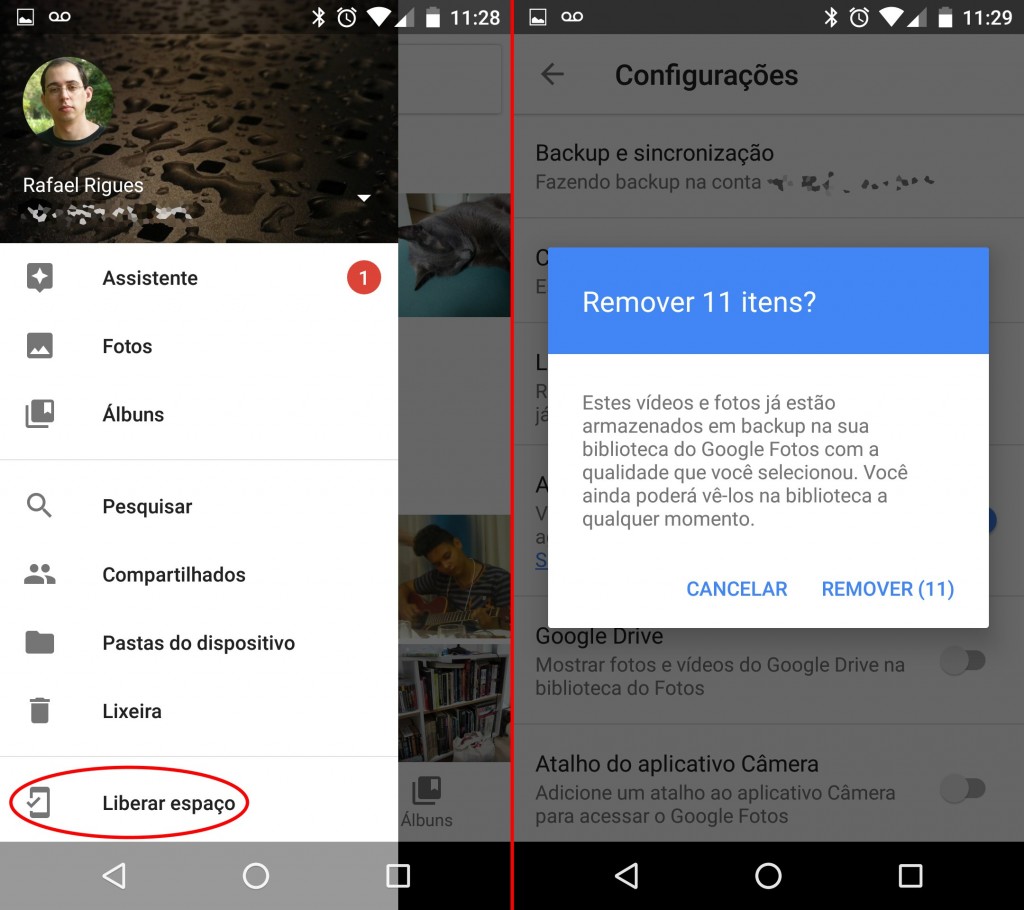 faxina no smartphone google photos