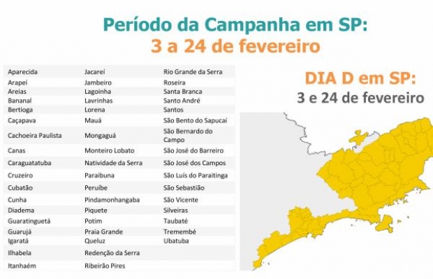 Imunização contra a febre amarela em São Paulo