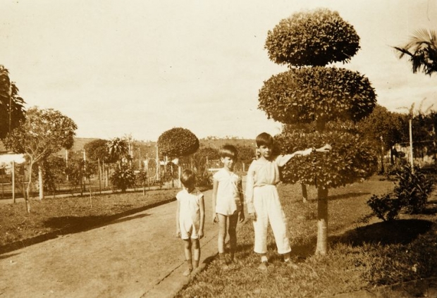 No jardim da Praça da República