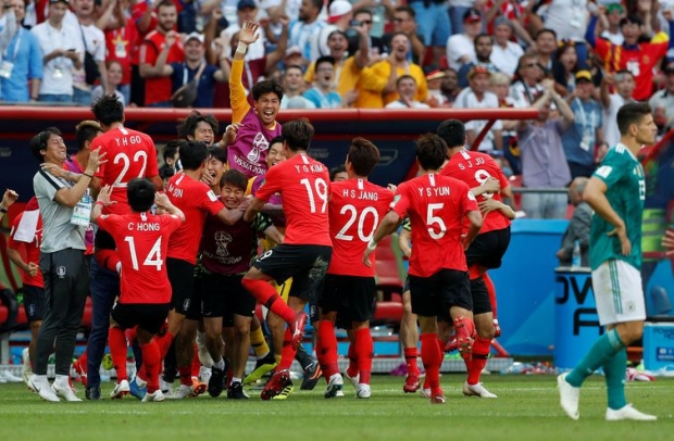 Copa 2018: Alemanha e Coreia. Comemoração do segundo gol da Coreia do Sul.
