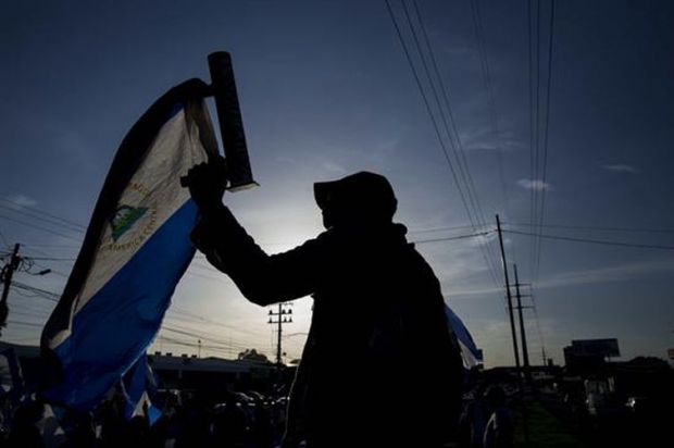 Protesto na cidade de Managuá, na Nicarágua