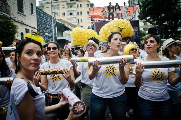 Acadêmicos do Baixo Augusta se apresentam nas ruas centrais de São Paulo, em 2015