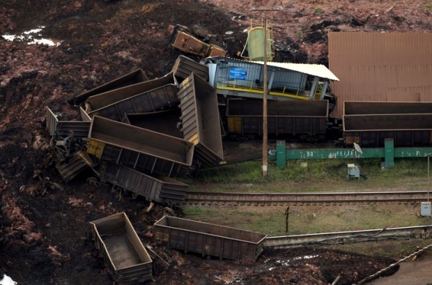 General view from above of a dam owned by Brazilian miner Vale SA that burst, in Brumadinho, Brazil January 25, 2019. REUTERS/Washington Alves