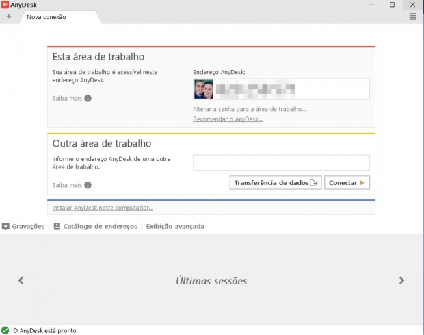 AnyDesk é outro software que aposta na objetividade para conquistar o usuário; não é necessário instalar nada