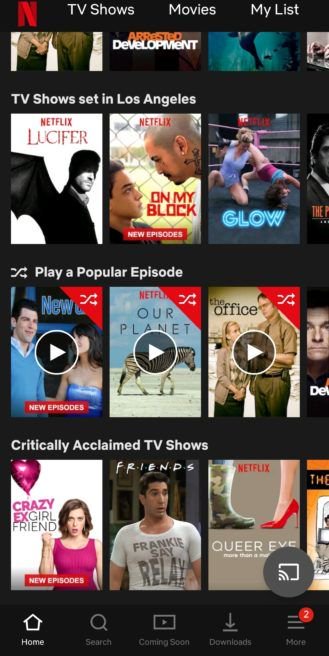 Netflix testa função de recomendação aleatória no app para Android - 2