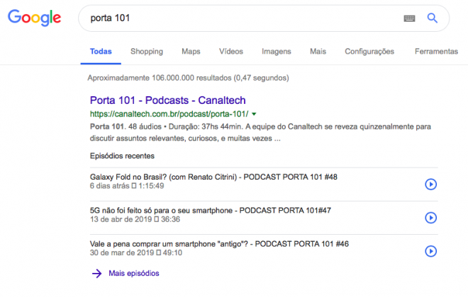 Google já mostra podcasts nos resultados de buscas - 2