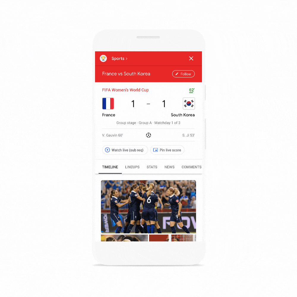 Acompanhe a Copa do Mundo Feminina da FIFA com recursos do Google - 2