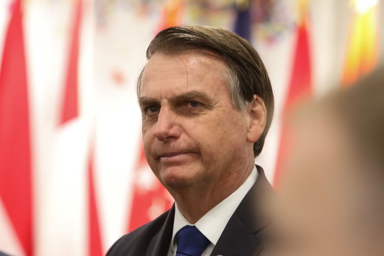 Presidente da República, Jair Bolsonaro, durante reunião paralela dos Líderes do G20 sobre o Empoderamento das Mulheres, em Osaka, Japão.