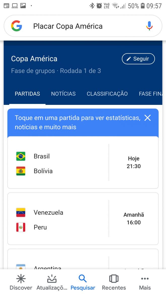 Copa América | Google preparou novidades para você acompanhar o torneio - 3