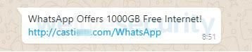 Novo golpe do WhatsApp promete 1000 GB em pacote de internet para usuário - 2