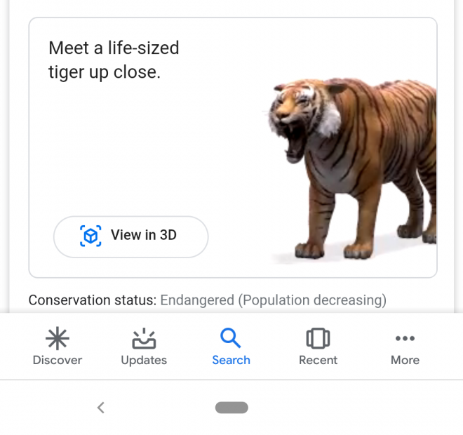 Google coloca animais em realidade aumentada na busca via celular –  Tecnoblog