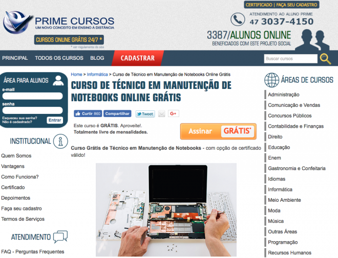 Principais sites com cursos online grátis e áreas de estudo diversificadas - 8