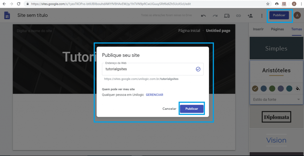 Aprenda como criar um site gratuitamente com o Google Sites - 7