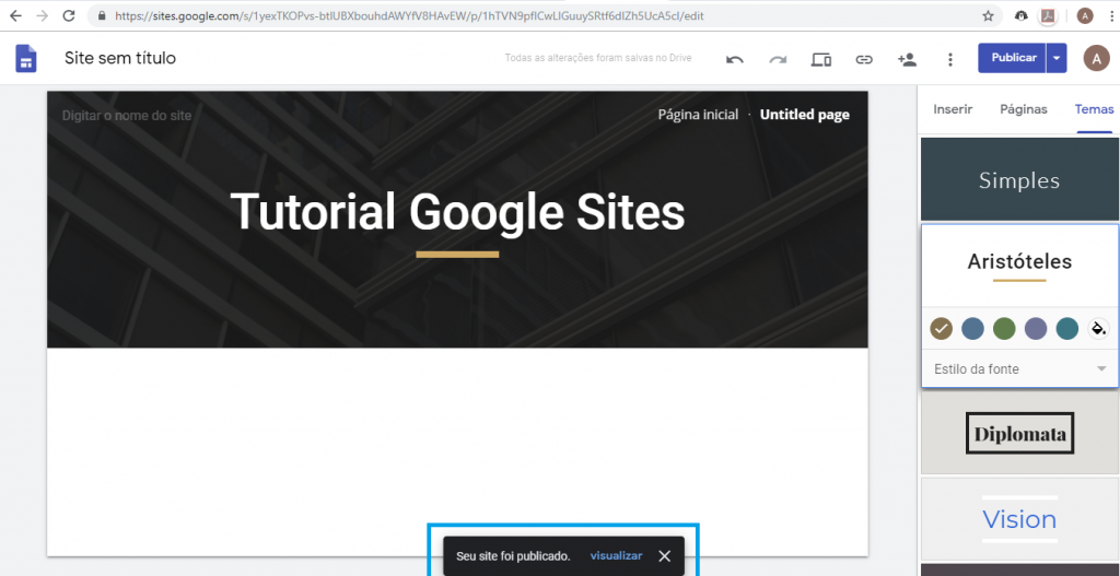 Aprenda como criar um site gratuitamente com o Google Sites - 8