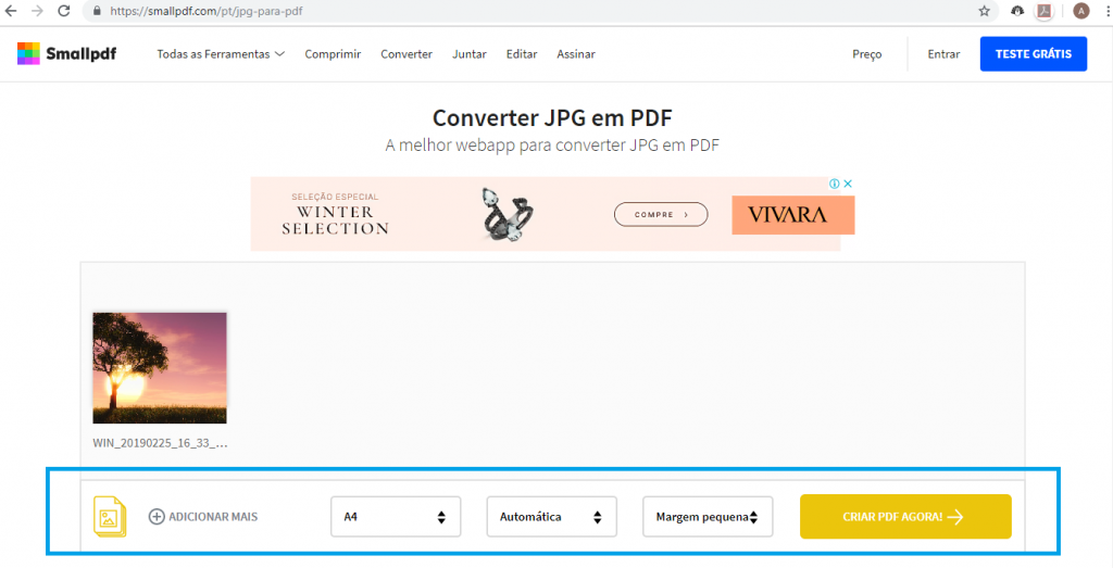 Como converter arquivos JPG para PDF sem fazer download algum - 3