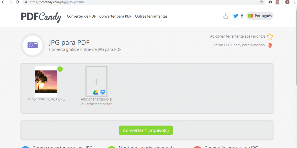 Como converter arquivos JPG para PDF sem fazer download algum - 4