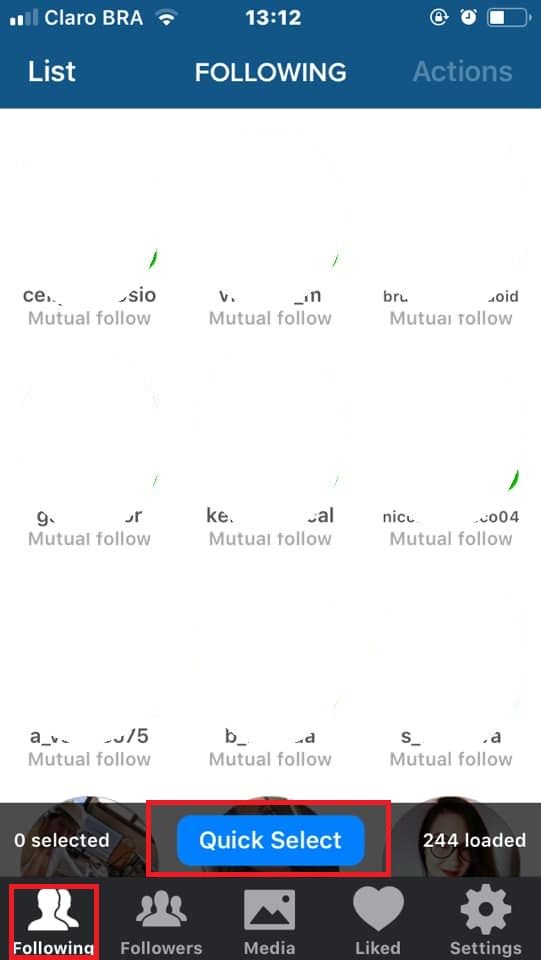 Como deixar de seguir várias pessoas ao mesmo tempo com o Cleaner for Instagram - 5