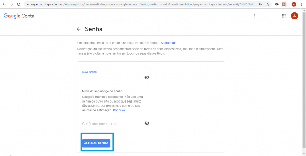 Como mudar a senha do Gmail de maneira simples - 5