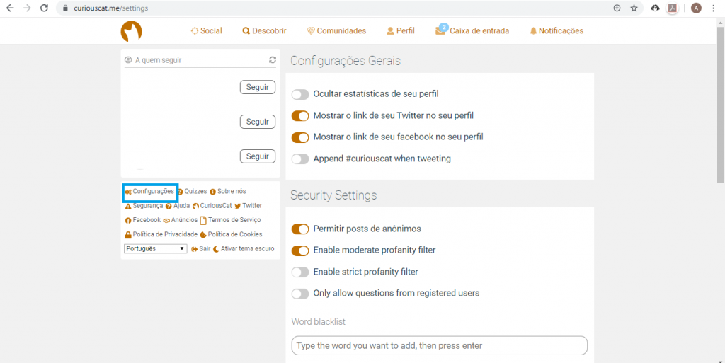 Como criar a sua conta no Curious Cat, rede social de perguntas - 12