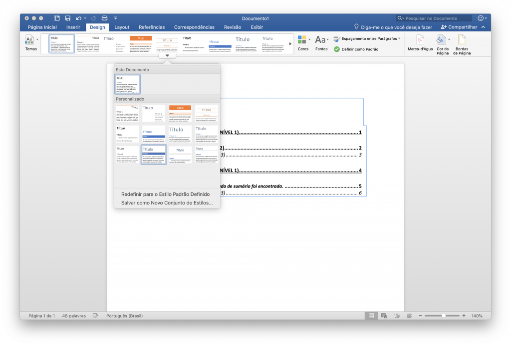 Como fazer um sumário automático no Word - 3