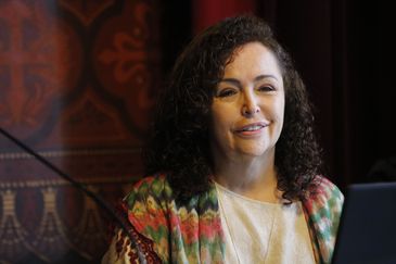 Rio de Janeiro - A escritora Mariza Sorriso, organizadora do VI Encontro de Poetas da Língua Portuguesa, no Real Gabinete Português de Leitura. (Fernando Frazão/Agência Brasil)