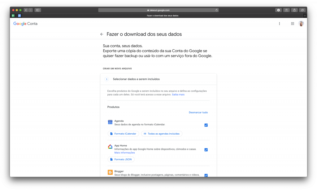 Google Takeout | como baixar todos os dados da sua conta Google - 2