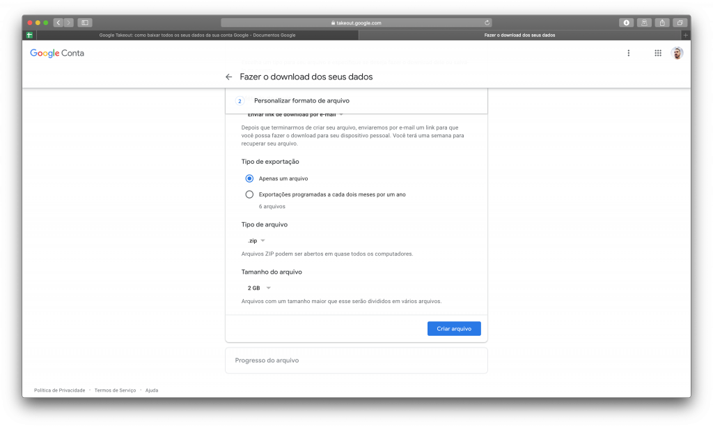Google Takeout | como baixar todos os dados da sua conta Google - 4