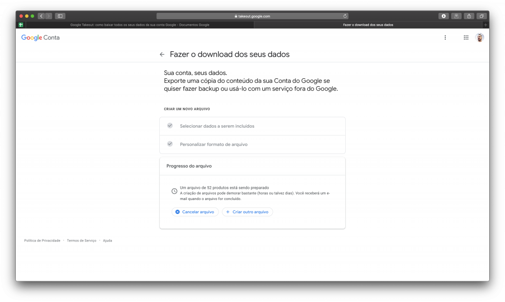 Google Takeout | como baixar todos os dados da sua conta Google - 5