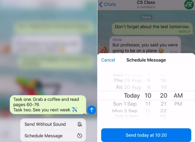 Nova versão do Telegram oferece agendamento do envio de mensagens - 2