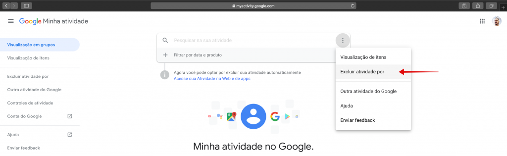 Como acessar e apagar o histórico do Google - 2