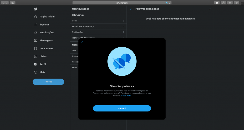 Como silenciar palavras no Twitter - 4