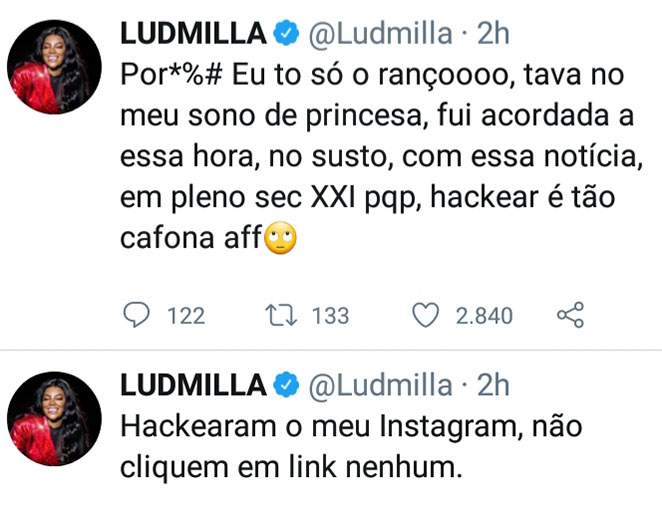 Conta de Ludmilla no Instagram é invadida por hackers e oferece celulares de graça - 2