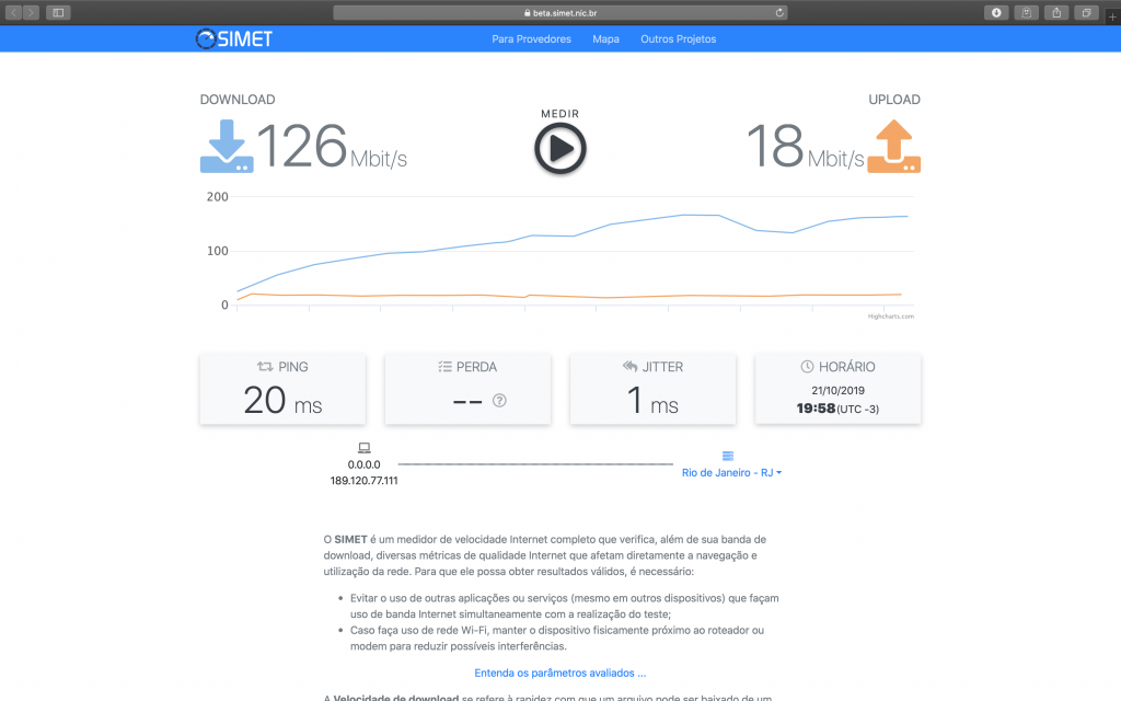 SIMET: Descubra a velocidade real da sua internet fixa e móvel - 2