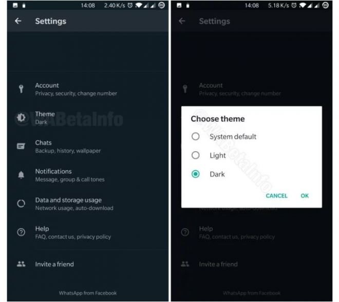 WhatsApp testa Modo Noturno independente das configurações do Android - 3
